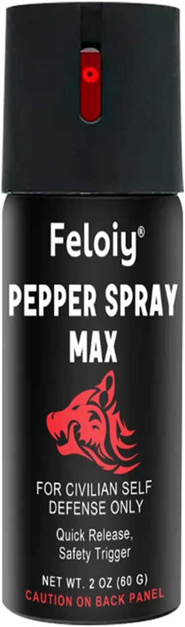 1 to 4 Bottles - 60ml Feloiy Pepper Spray, Easy to Carry, Quick to use, More Accurate and Quicker to aim, Safe and Easy to use