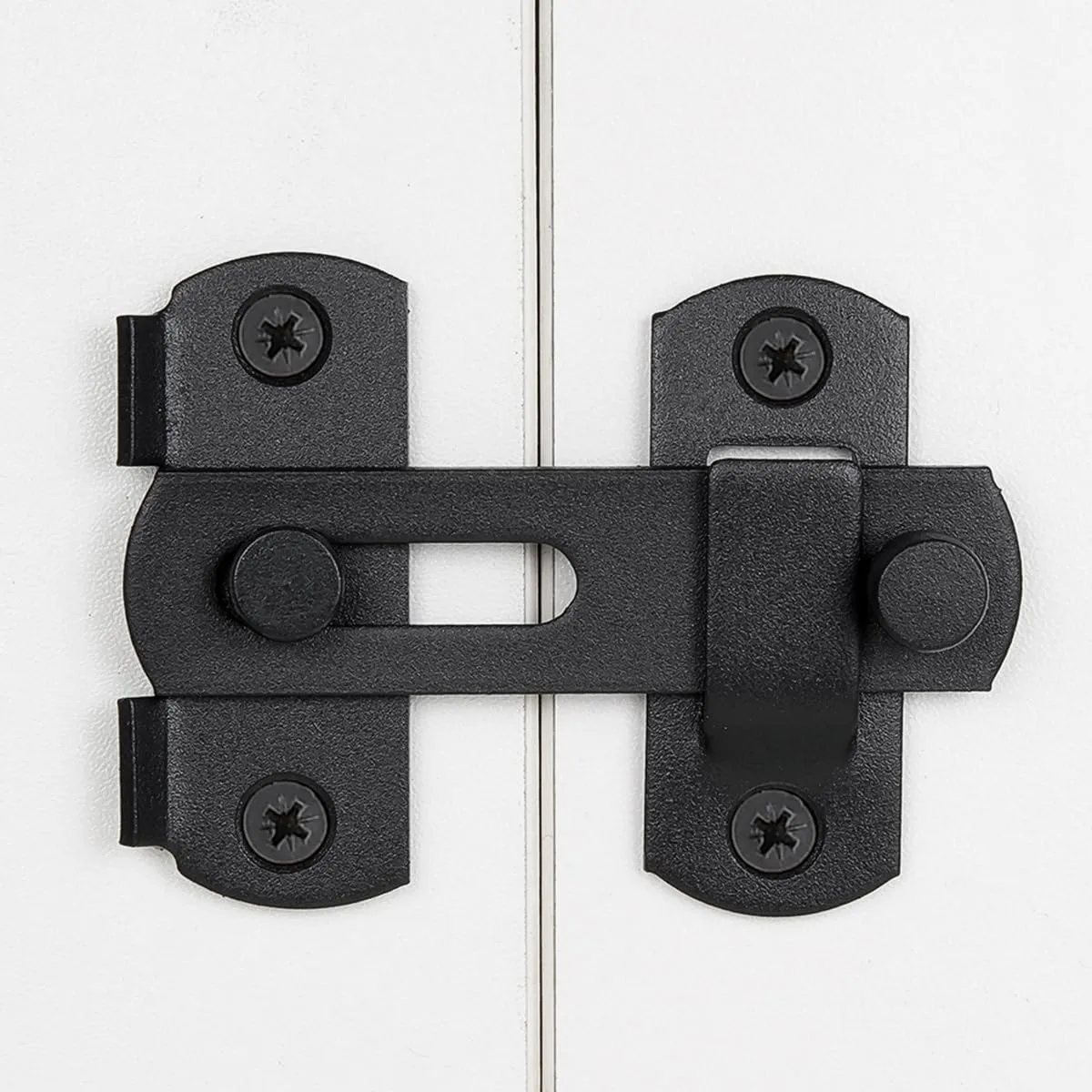 10 Packs Barn Door Latches，2.75” x 2.02” Matte Black Stainless Steel barn gate flip Door Latch Bi-fold Door Lock,Sliding Door Antique Lock Gate Latches Wine Cabinet Closet Door Latches