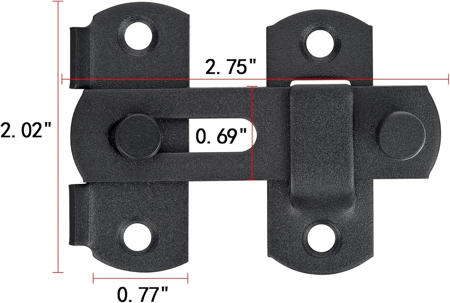 10 Packs Barn Door Latches，2.75” x 2.02” Matte Black Stainless Steel barn gate flip Door Latch Bi-fold Door Lock,Sliding Door Antique Lock Gate Latches Wine Cabinet Closet Door Latches