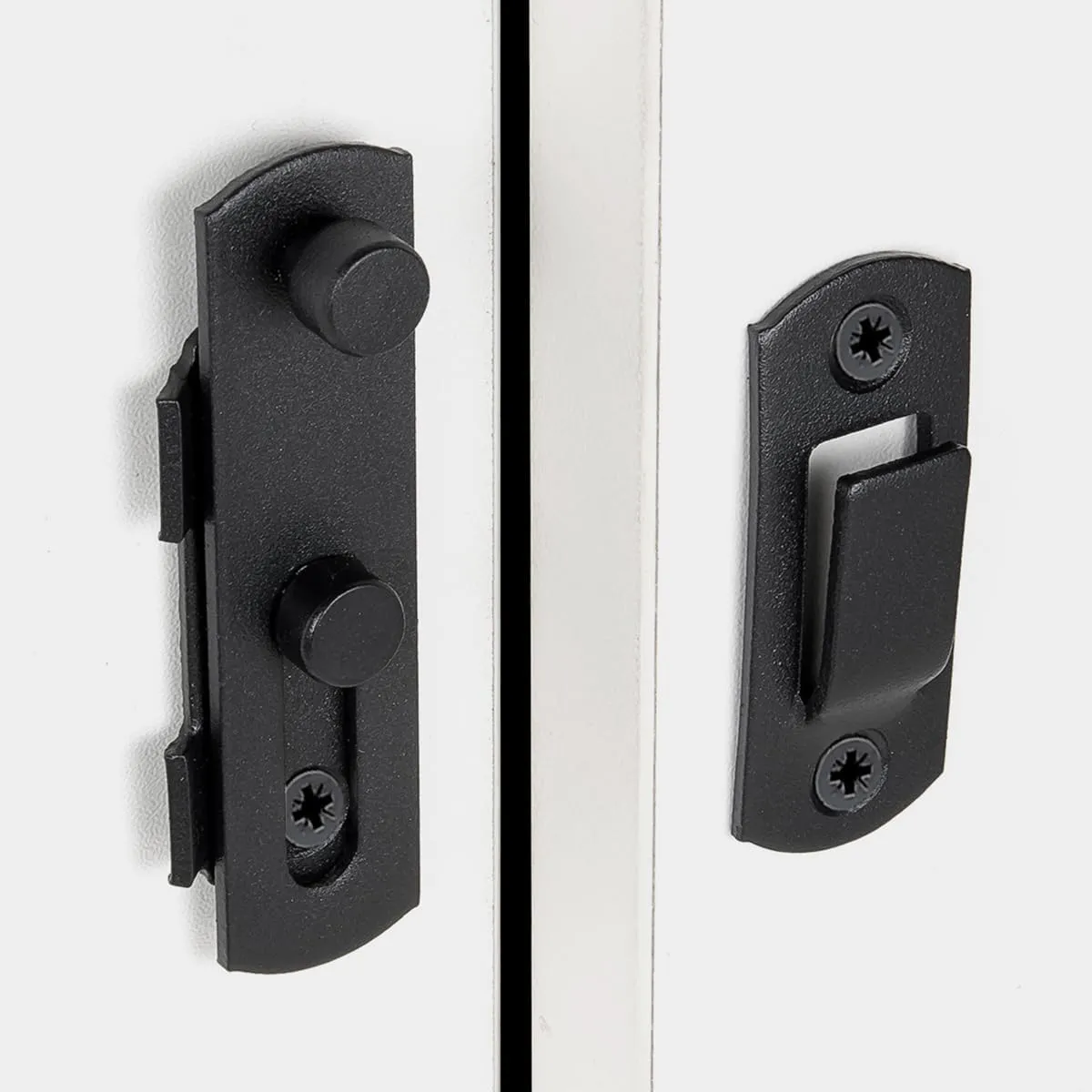 10 Packs Barn Door Latches，2.75” x 2.02” Matte Black Stainless Steel barn gate flip Door Latch Bi-fold Door Lock,Sliding Door Antique Lock Gate Latches Wine Cabinet Closet Door Latches