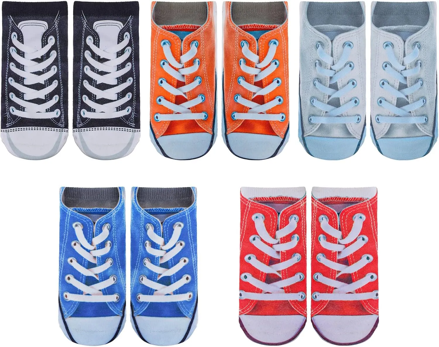 10 Pairs Flip Flop Funny 3D Print Foot Socks Manicure Print Flip Flop Sandal Socks for Summer Christmas Funny Gifts