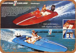 10 x 14 METAL SIGN - 1970 Glastron Power Boats - Vintage Rusty Look