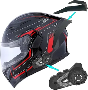 1Storm Motorcycle Modular Full Face Helmet Flip up Dual Visor Sun Shield: HB89