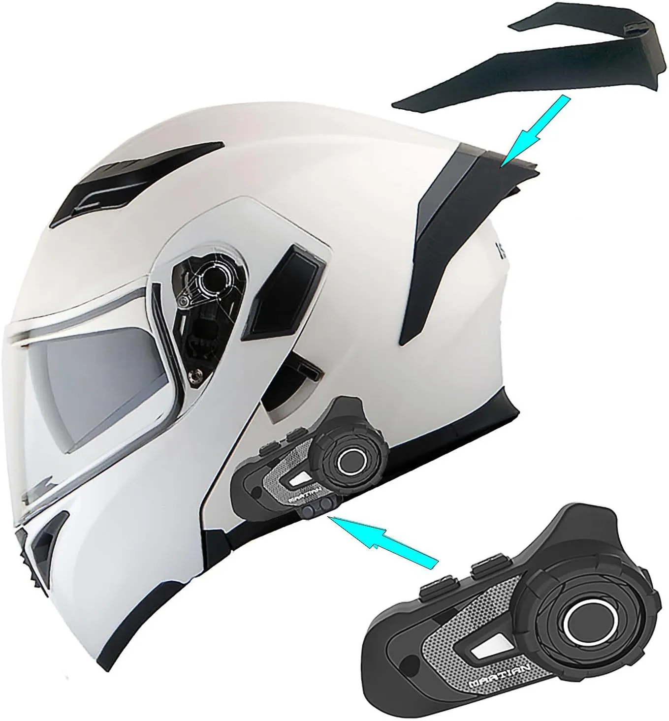 1Storm Motorcycle Modular Full Face Helmet Flip up Dual Visor Sun Shield: HB89