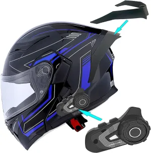 1Storm Motorcycle Modular Full Face Helmet Flip up Dual Visor Sun Shield: HB89