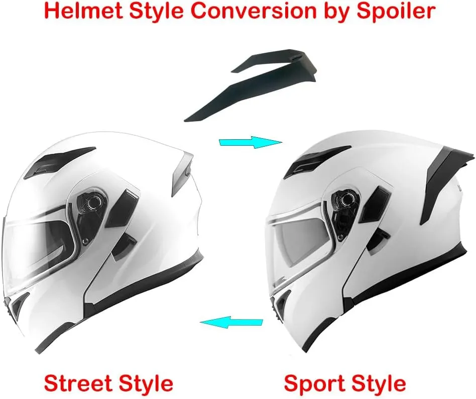 1Storm Motorcycle Modular Full Face Helmet Flip up Dual Visor Sun Shield: HB89