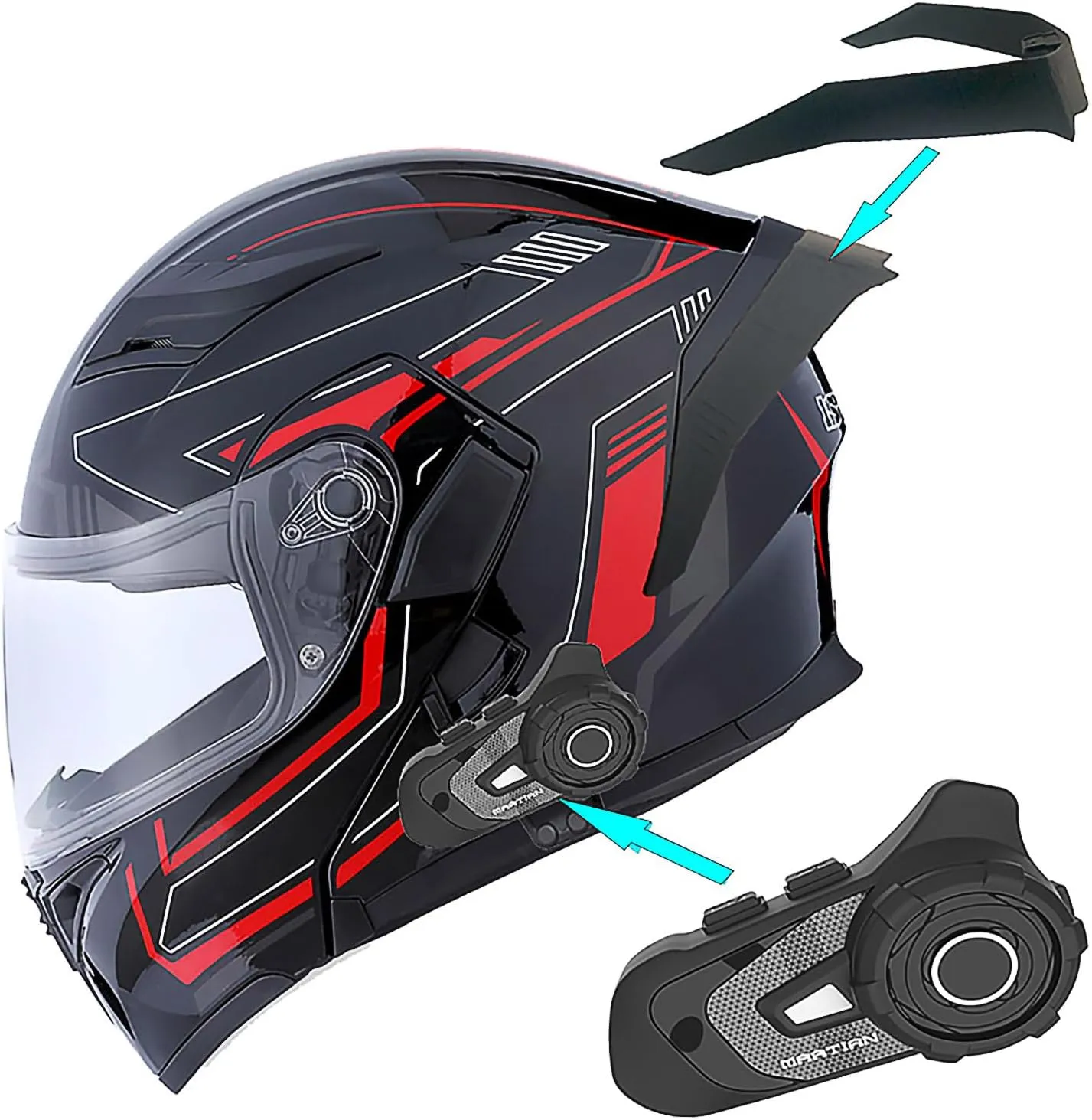1Storm Motorcycle Modular Full Face Helmet Flip up Dual Visor Sun Shield: HB89