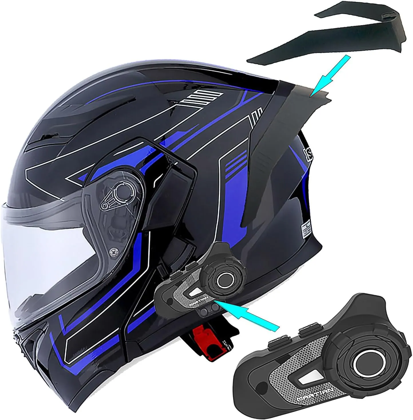 1Storm Motorcycle Modular Full Face Helmet Flip up Dual Visor Sun Shield: HB89