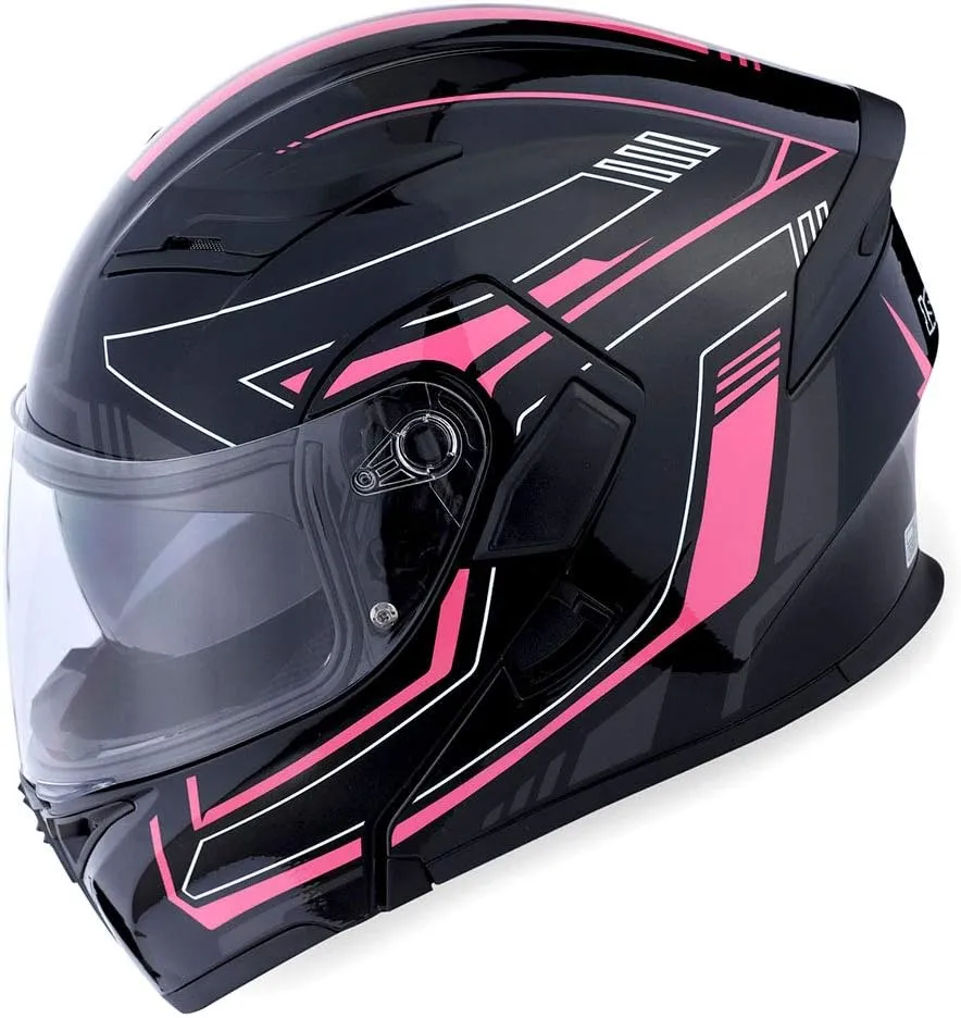 1Storm Motorcycle Modular Full Face Helmet Flip up Dual Visor Sun Shield: HB89