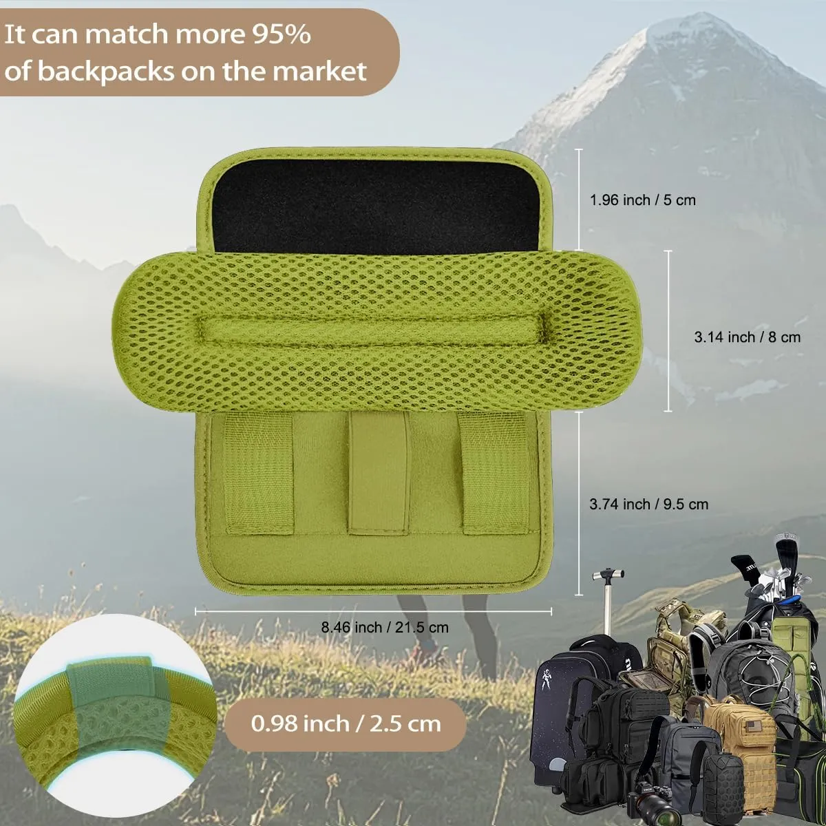 2-Pack Shoulder Pad Ultra-Thick Tactical Vest Cushion for Laptop Bags, Messenger Bags, Briefcase Bags, Luggage Bags, Tool Bags, Travel Bags and Most Bags