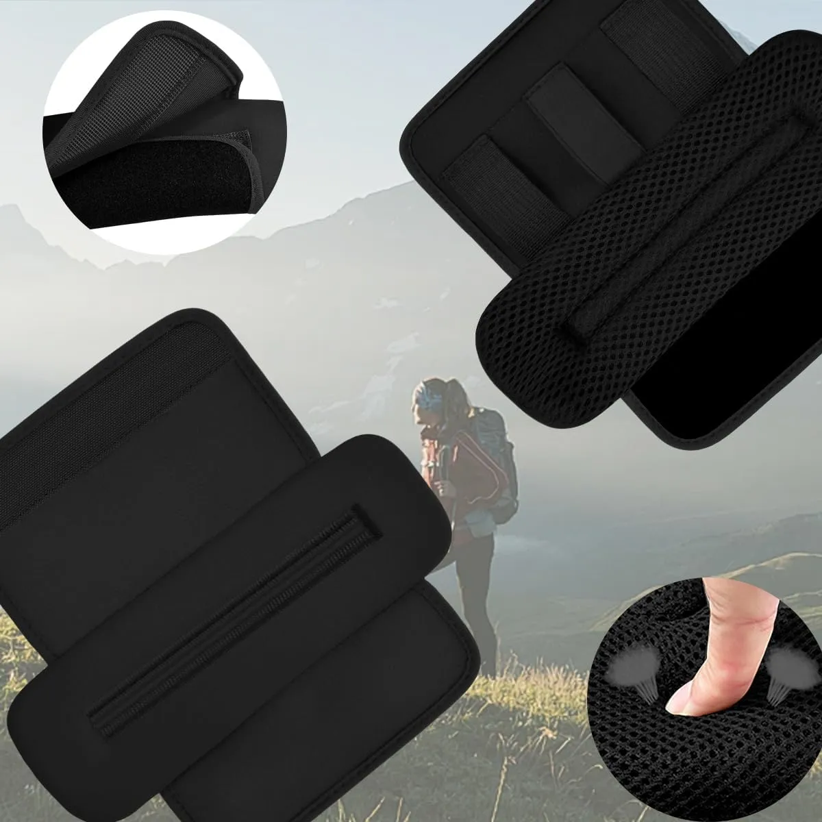 2-Pack Shoulder Pad Ultra-Thick Tactical Vest Cushion for Laptop Bags, Messenger Bags, Briefcase Bags, Luggage Bags, Tool Bags, Travel Bags and Most Bags