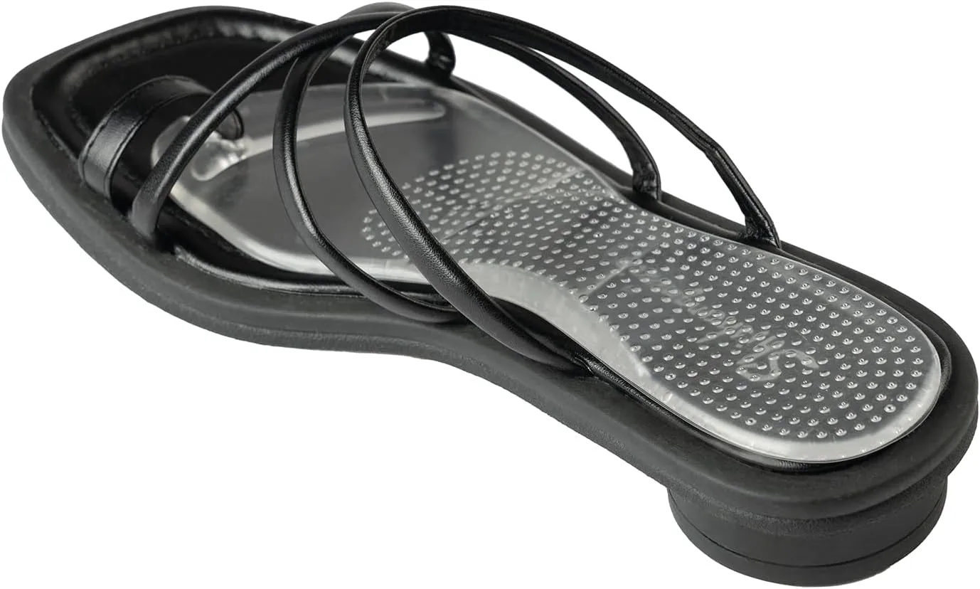 (2 Pairs) Cushion Insoles for Flip Flop Thong Sandals, Gel Adhesive Arch Support Flip Flop Thong Inserts Pain Relief Anti-Slip for High Heels