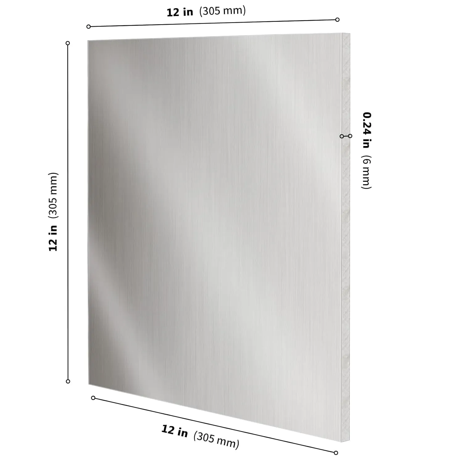 2 PCS 12 x 12 x 1/4 Inch 6061 Aluminum Sheet, Finely Polished Tooling Flat Panel, Covered With Protective Film, Plate Bar Mill Stock