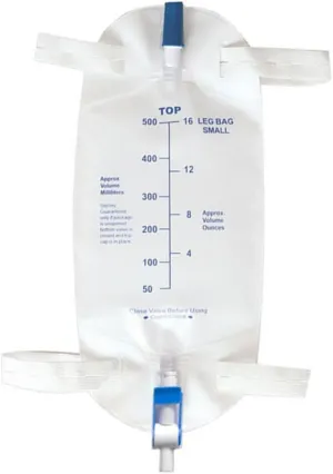 3 Pack Easy-Tap Leg Bag Urinary Drainage Bag, 500 ML Anti-Reflux Valve, Cloth Straps Easy Flip Drain