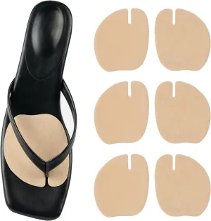 (3 Pairs) Pigskin Metatarsal Flip Flop Pads Women and Men Non Slip, Adhesive Ball of Foot Cushion for Thong Sandals Toe Protector, Flip Flop Inserts Insole with Padding Prevent Rubbing Pain
