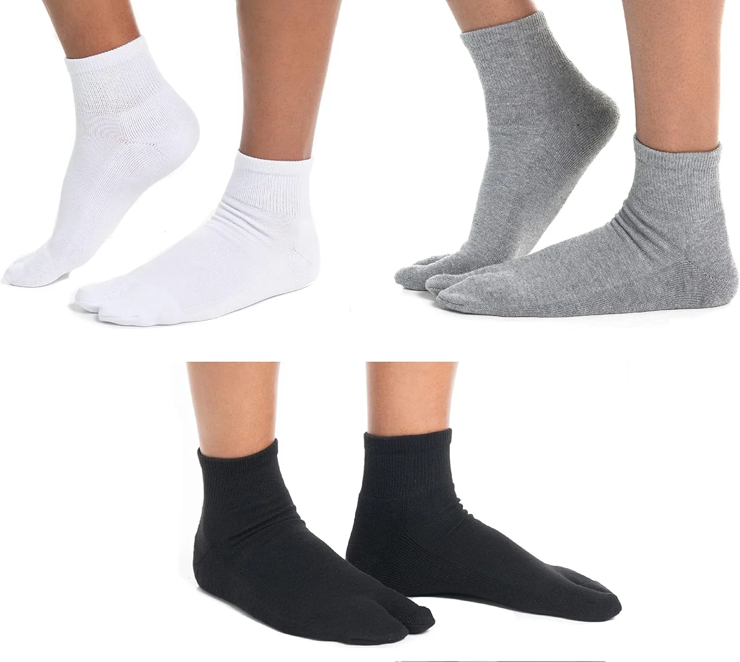3 V-Toe Thicker Split Toe Tabi Socks Flip-Flops Sandals sneakers Mens Womens Mini-Crew