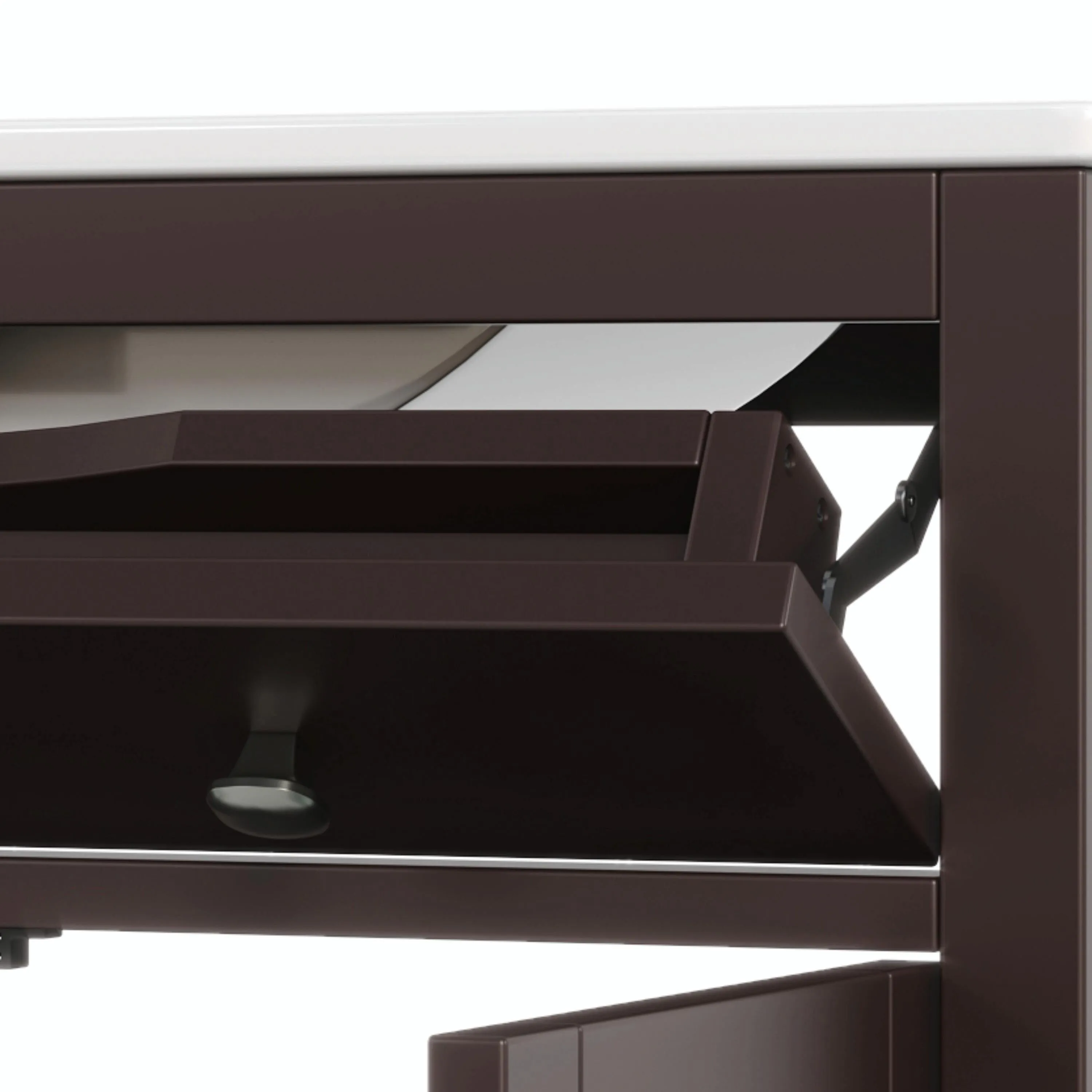 30" Bathroom Vanity with Ceramic Sink, Equipped with Adjustable Shelf and Tip-Out Tray
