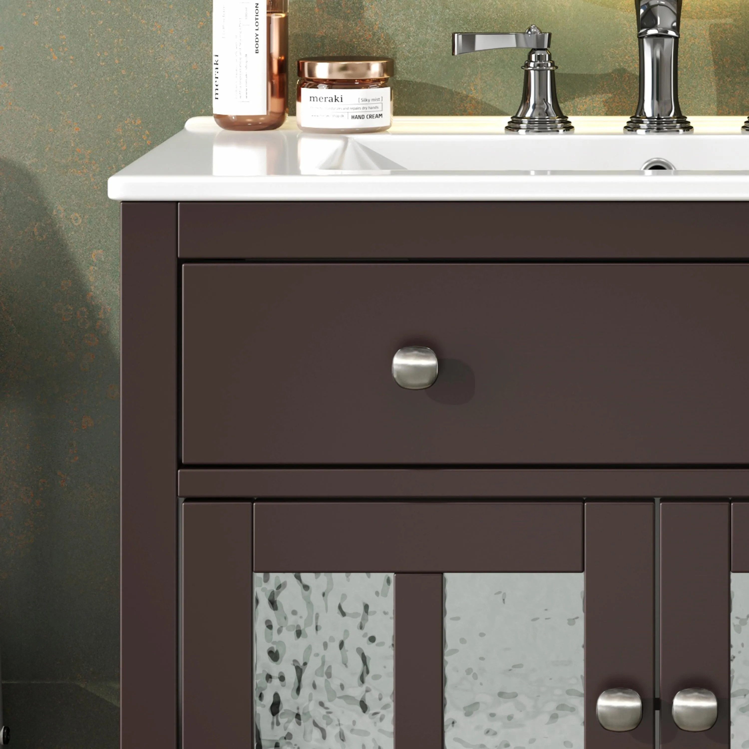 30" Bathroom Vanity with Ceramic Sink, Equipped with Adjustable Shelf and Tip-Out Tray
