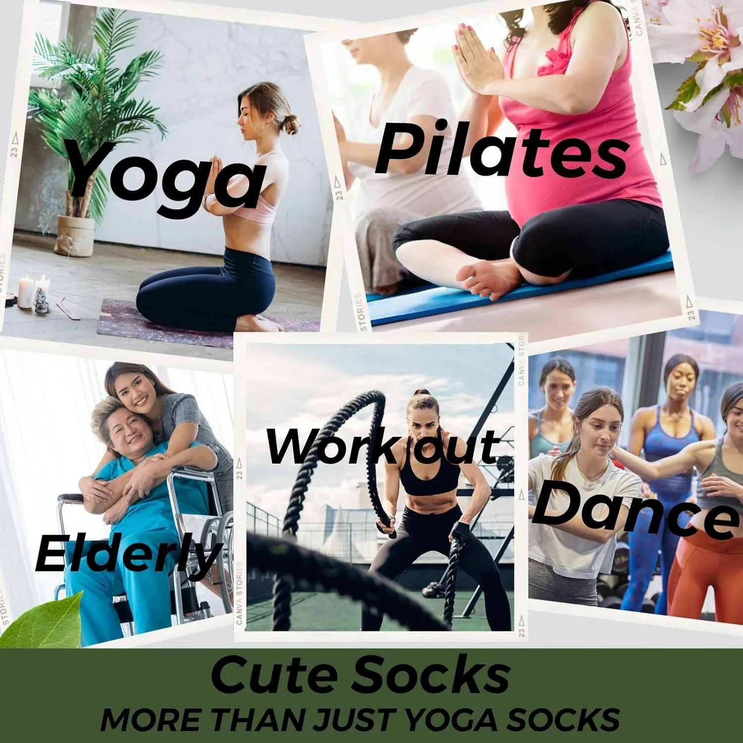 3/6 Pairs Pilates Socks with Grips,Yoga Socks Barre Sock Non Slip Embroidery for Barre Ballet Barefoot Workout