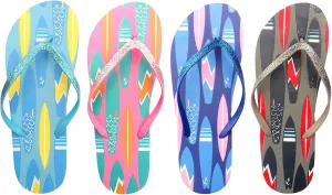 4 Pack Cute Pool Beach Waterproof Rubber Flip-Flops Sandals for Teen Girls Women Lightweight Dorm Shower Shoes Summer Travel Essentials Juniors