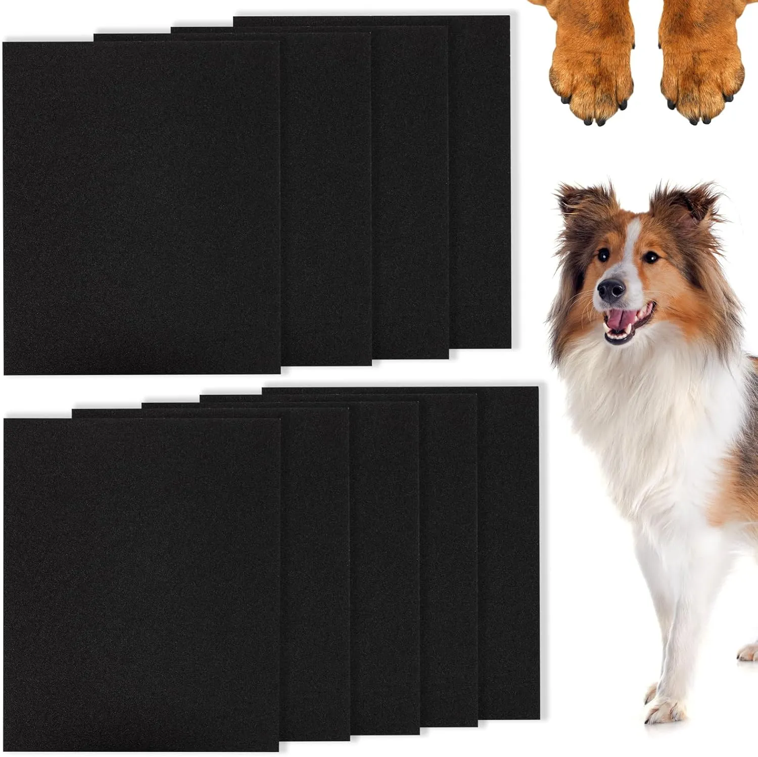 9 Pcs Dog Nail File Scratcher Self-Adhesive Replacement Sandpaper for Dog Scratch Pad Nail Files for Pet Manicure & Pedicure, Litter Box, Furniture or Any Flat Surface (9.2''x11.2'')