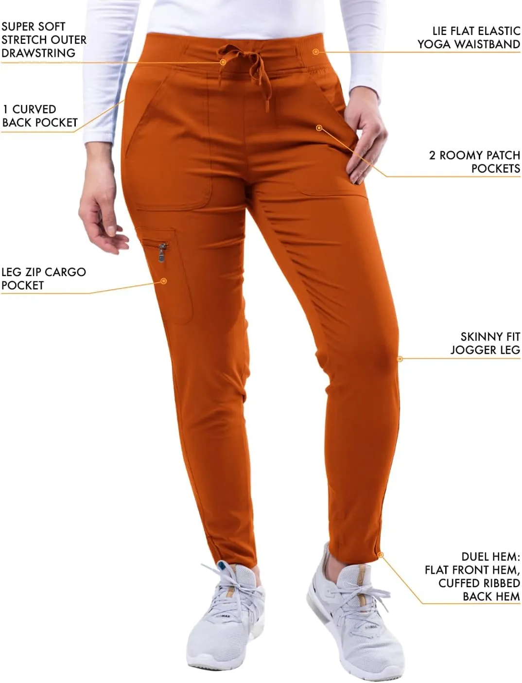 Adar Pro Flawless Plus Scrub Set for Women - Elevated V-Neck Top & Jogger Scrub Pants