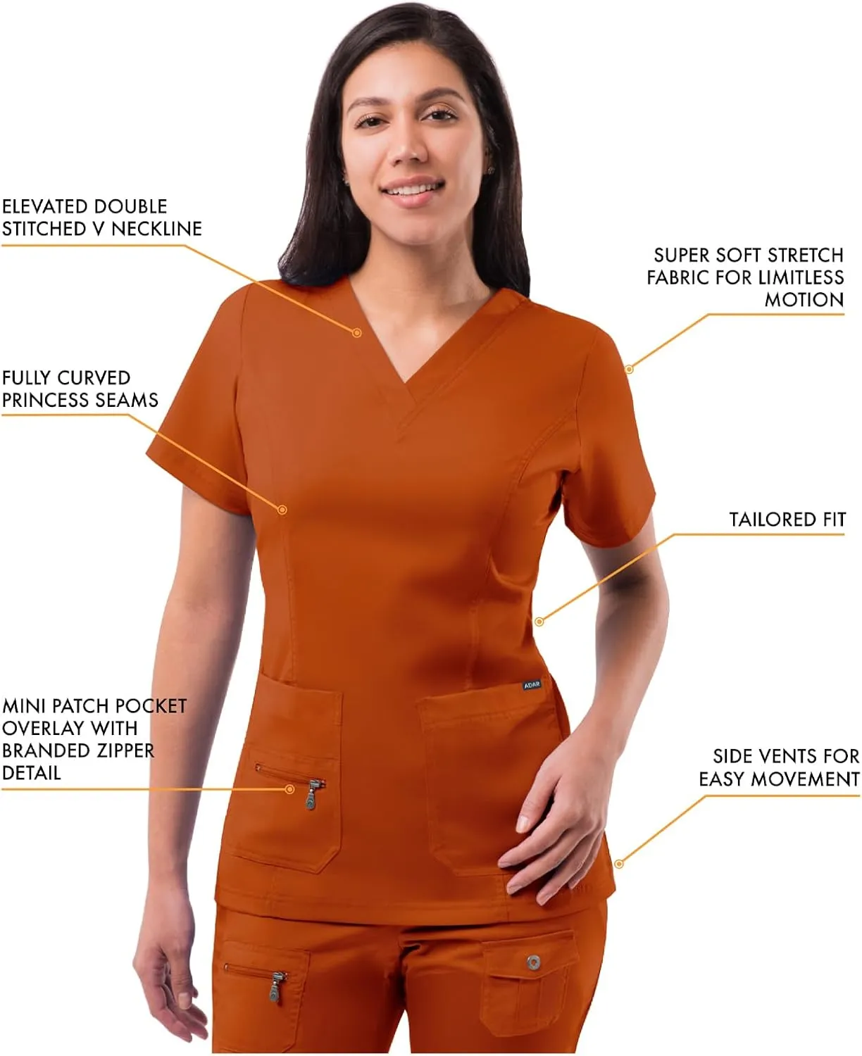 Adar Pro Flawless Plus Scrub Set for Women - Elevated V-Neck Top & Jogger Scrub Pants