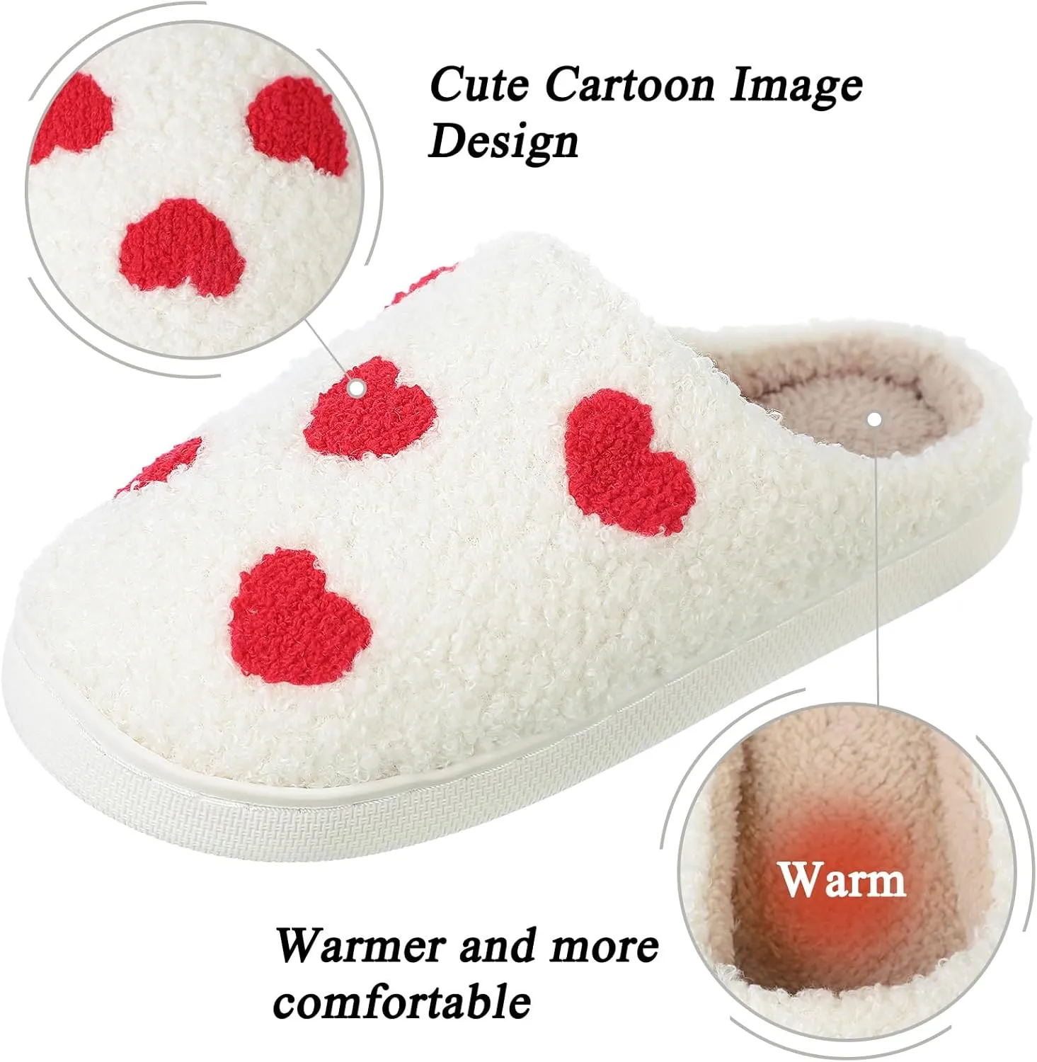 Adisputent Women's Fluffy Slippers - Warm, Cozy, Plush Fuzzy Cushion Slip-On House Slippers for Indoor and Outdoor