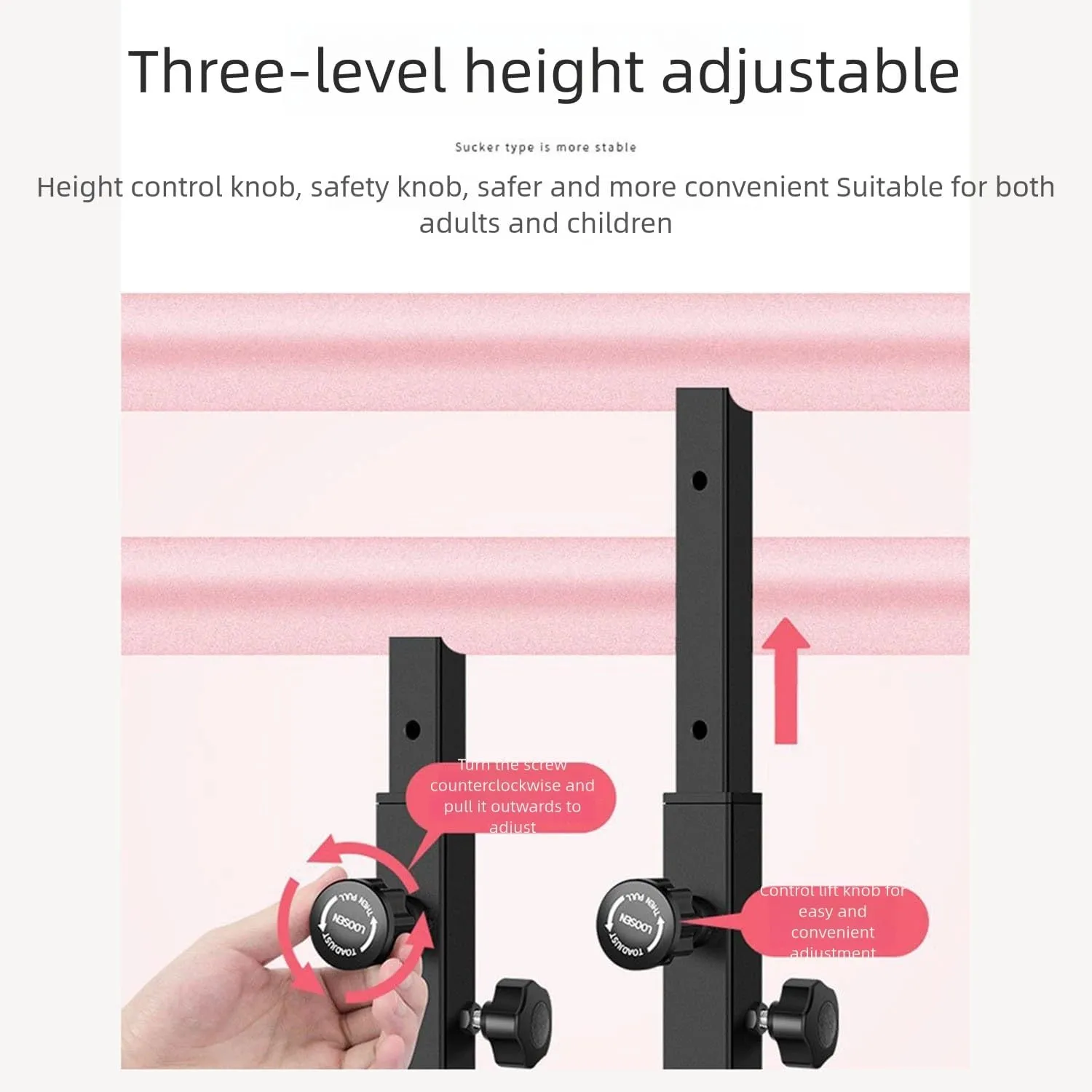 Adjustable Ballet Barre for Home, Portable Dance Barre with Suction Base, Height 80-115cm, High-Density Foam Grip, Steel Frame for Adults & Youth