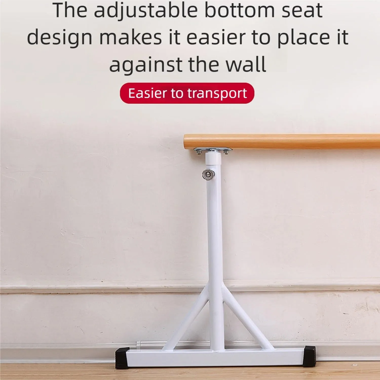Adjustable Ballet Barre for Home, Portable Freestanding Dance Barre with Non-Slip Base, Height 80-120cm, Steel Construction Yoga for Adults Kids