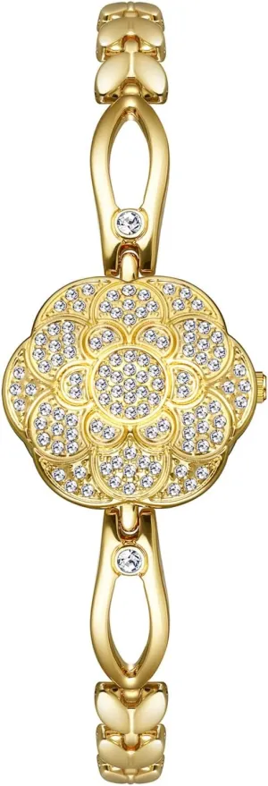 ADSBIAOYE Elegant Women's Watch Flower-Shaped Diamond flip Fashion Luxury Bracelet ​Dress Women Watch 30 M Waterproof Quartz Female Wristwatc