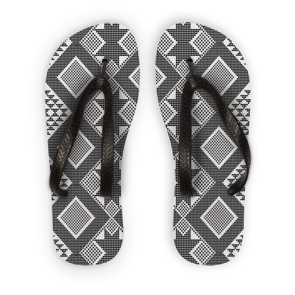 Adult Flip Flops Panu di Pinti Black & White