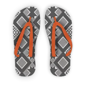 Adult Flip Flops Panu di Pinti Black & White