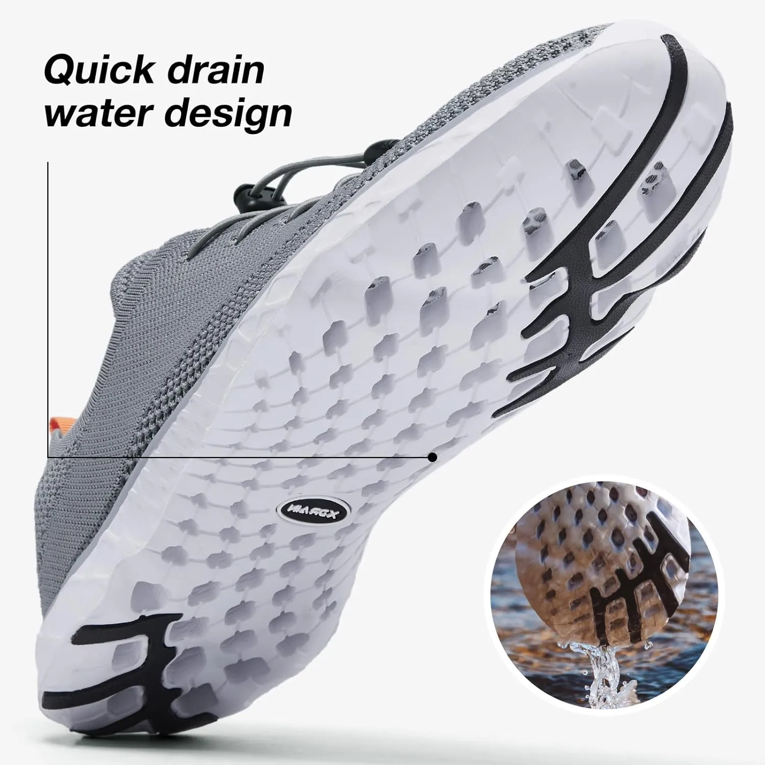 ALEADER Xdrain Men's Water Shoes Lightweight Pool Swim Shoes for Water Sport, Tennis, Walk & Travel