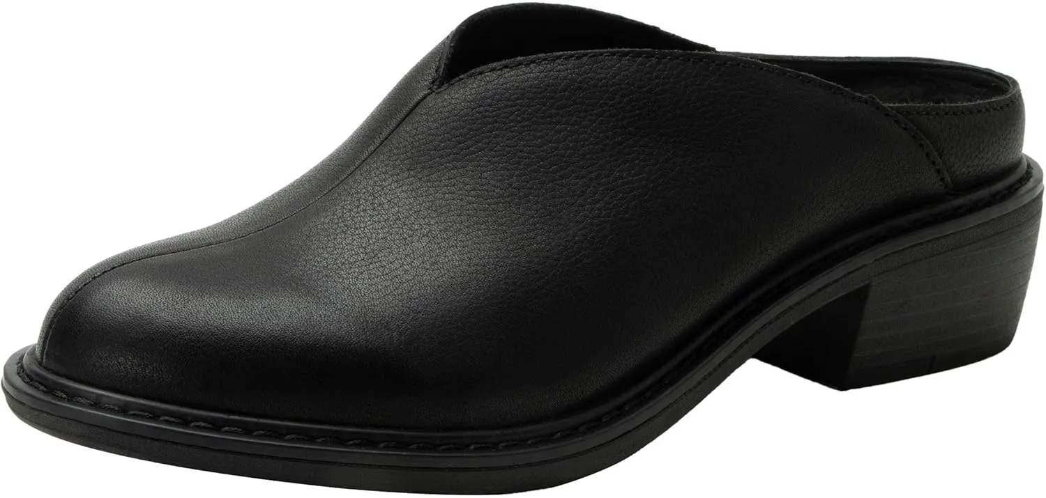 Alegria Women Michy Mule Western Open Back Leather Clog Heel