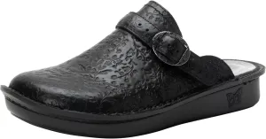 Alegria Women's Bryn Open Back Leather Slide with Ankle Strap