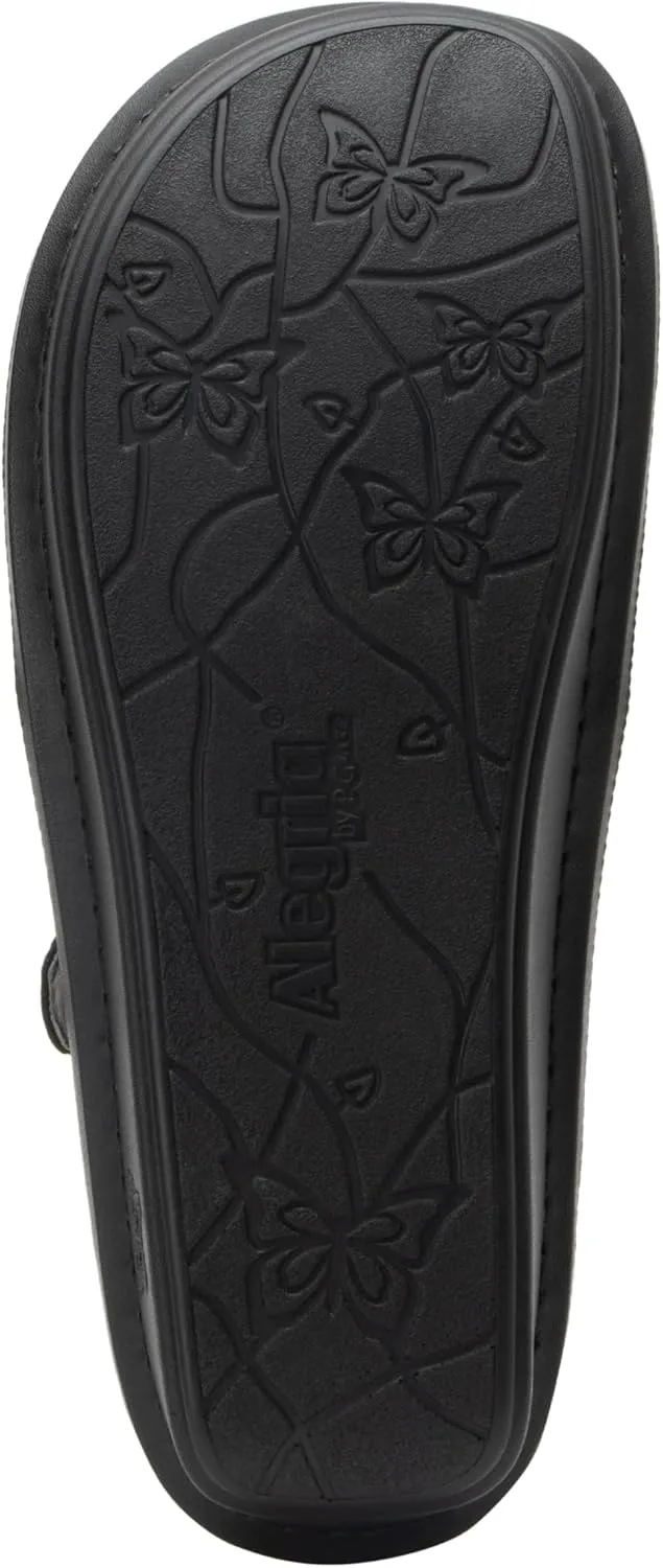 Alegria Women's Bryn Open Back Leather Slide with Ankle Strap