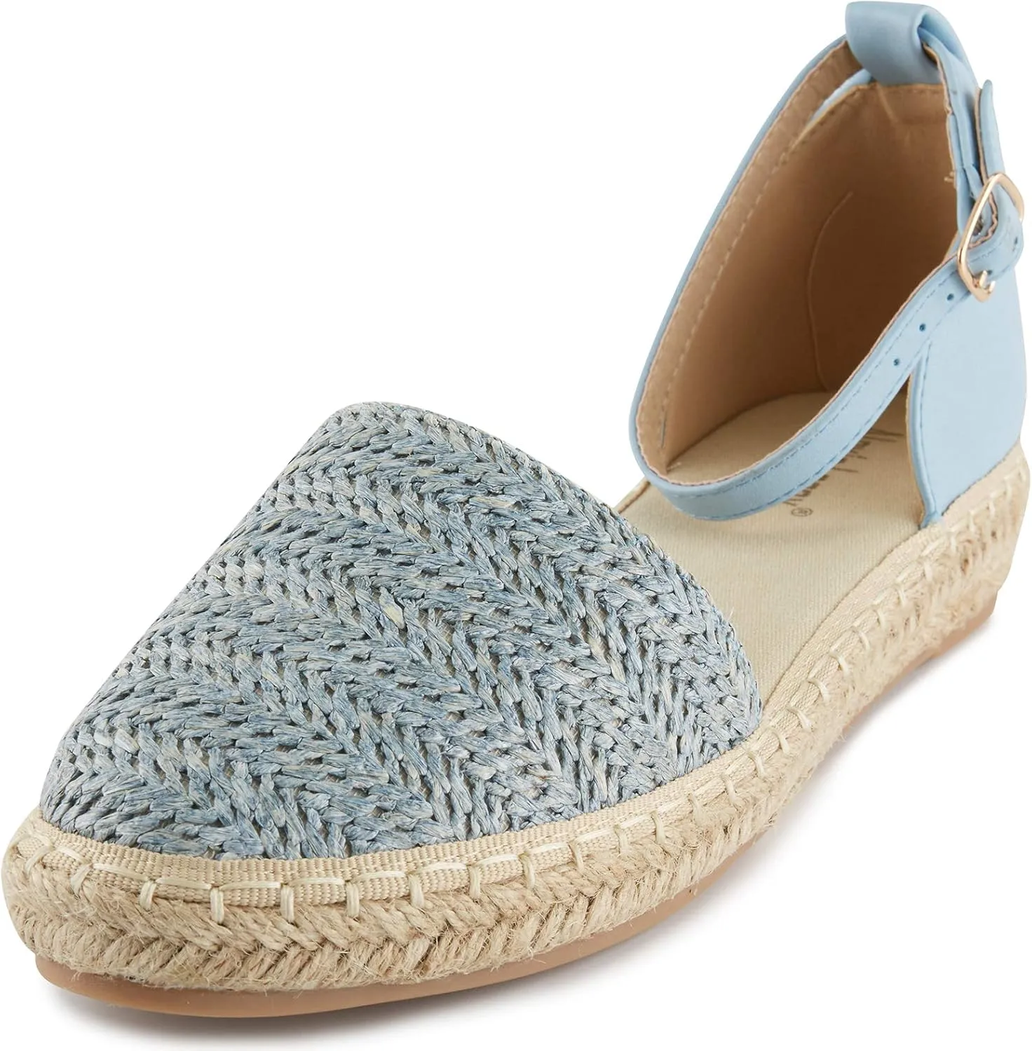 Alexis Leroy Women's Closed Toe Braided Ankle Strap Platform Espadrille Sandals