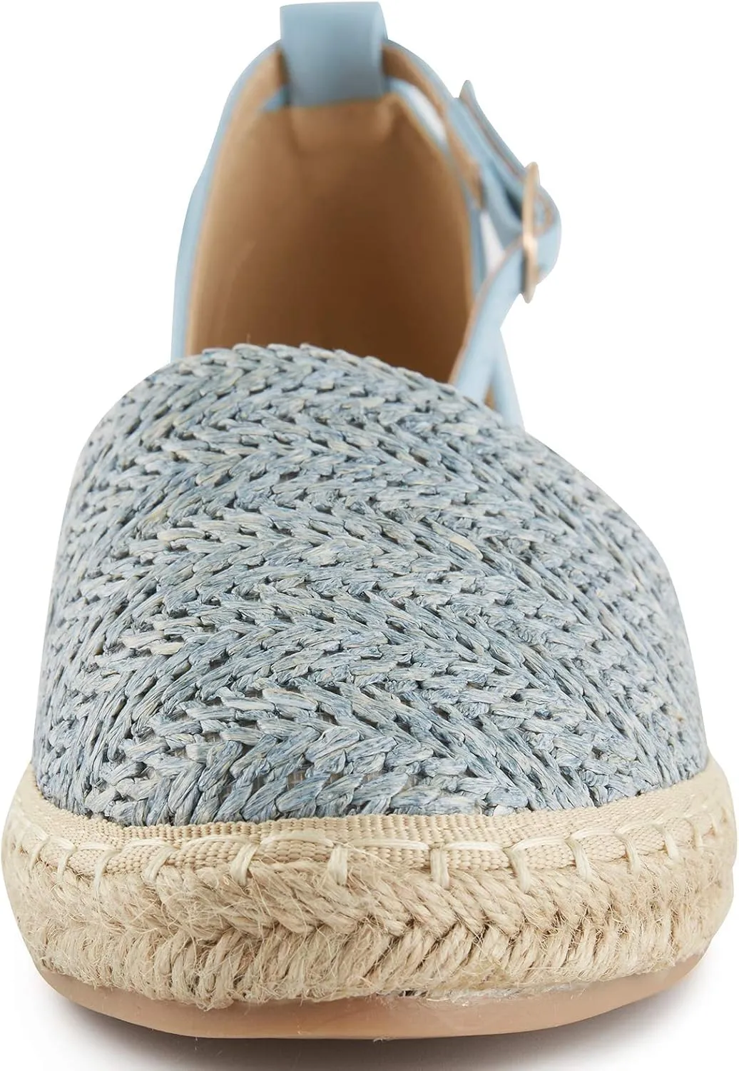 Alexis Leroy Women's Closed Toe Braided Ankle Strap Platform Espadrille Sandals