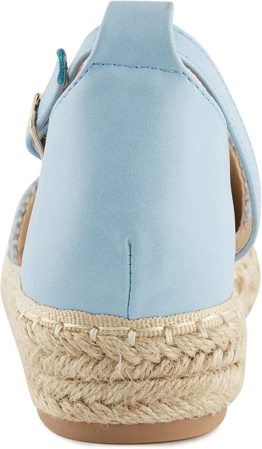 Alexis Leroy Women's Closed Toe Braided Ankle Strap Platform Espadrille Sandals