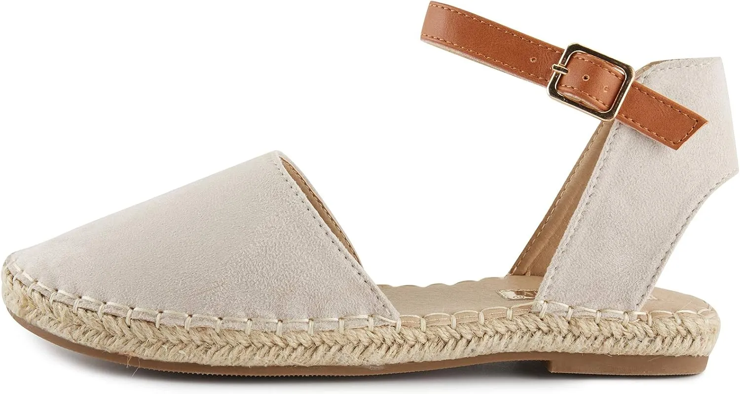 Alexis Leroy Women's Closed Toe Buckle Strap Comfortable Espadrille Sandals
