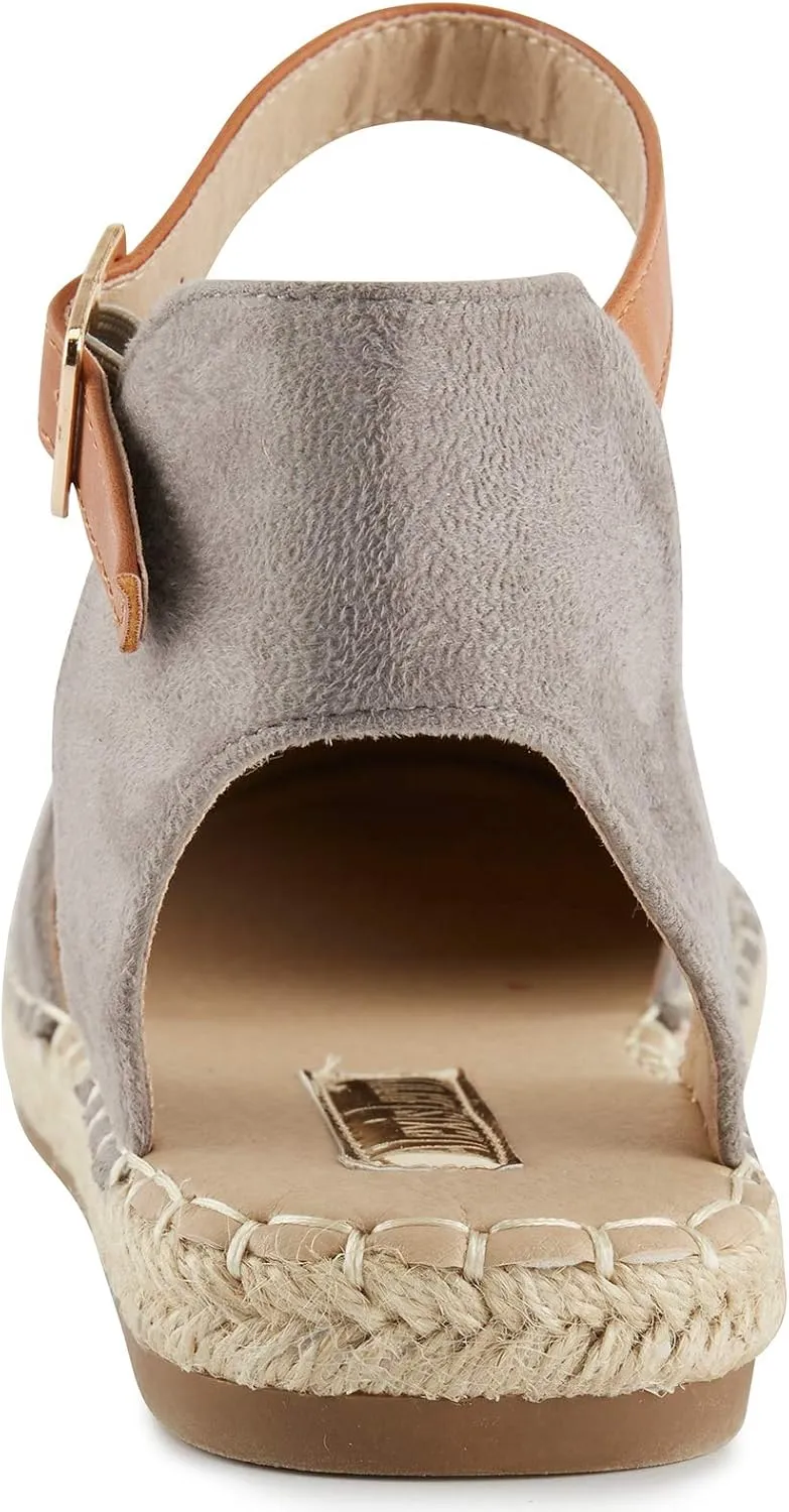Alexis Leroy Women's Closed Toe Buckle Strap Comfortable Espadrille Sandals