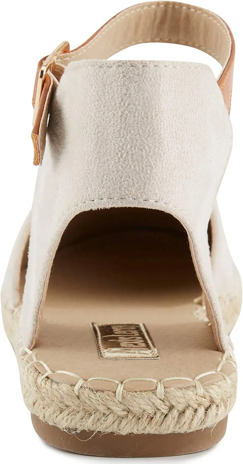 Alexis Leroy Women's Closed Toe Buckle Strap Comfortable Espadrille Sandals