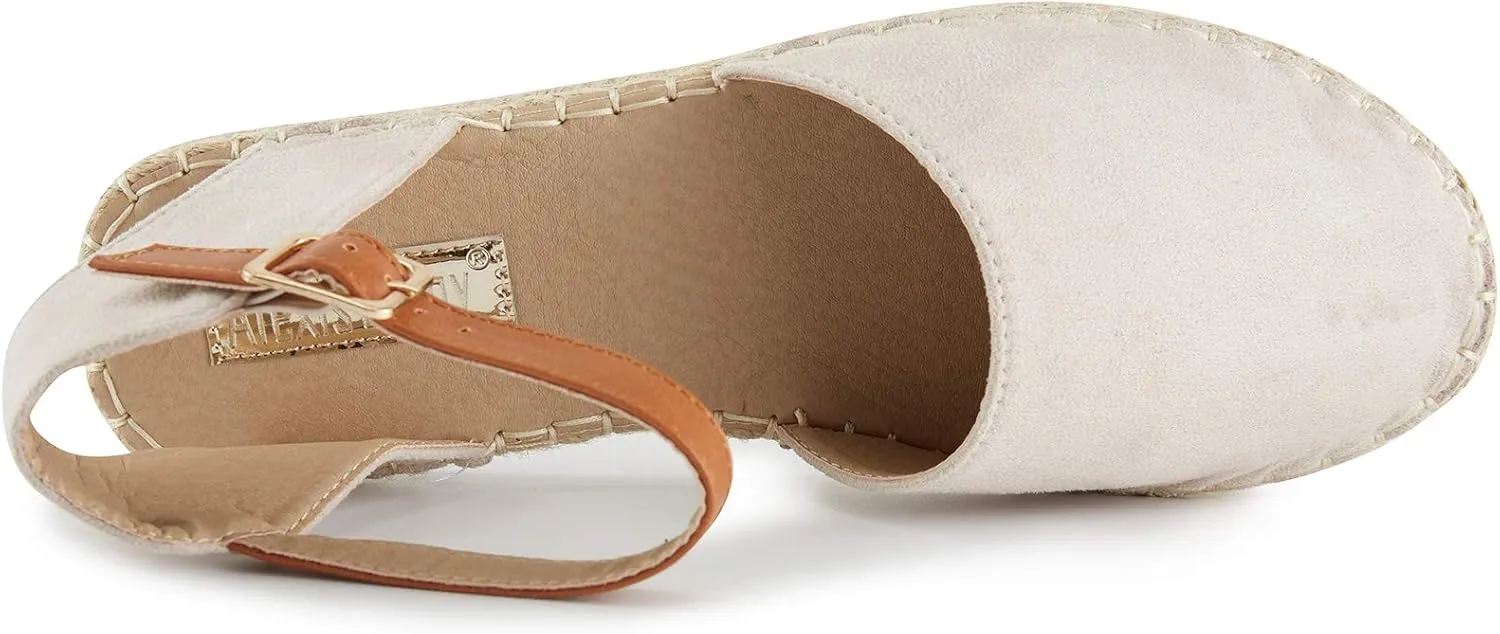 Alexis Leroy Women's Closed Toe Buckle Strap Comfortable Espadrille Sandals