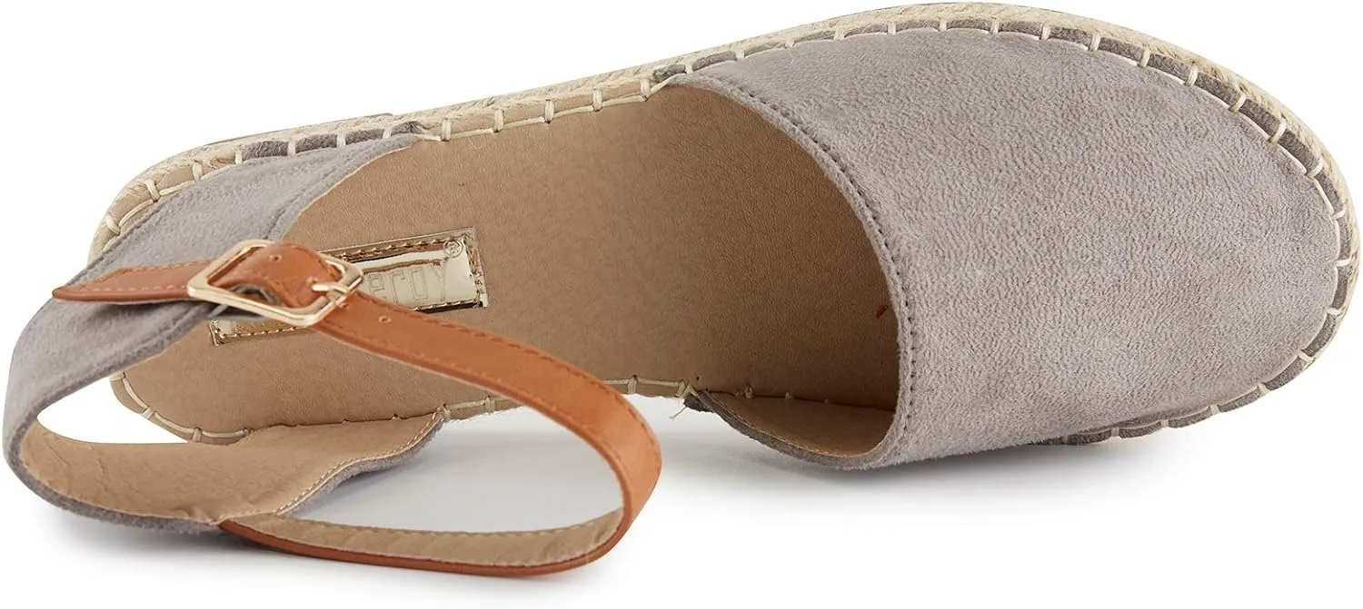 Alexis Leroy Women's Closed Toe Buckle Strap Comfortable Espadrille Sandals