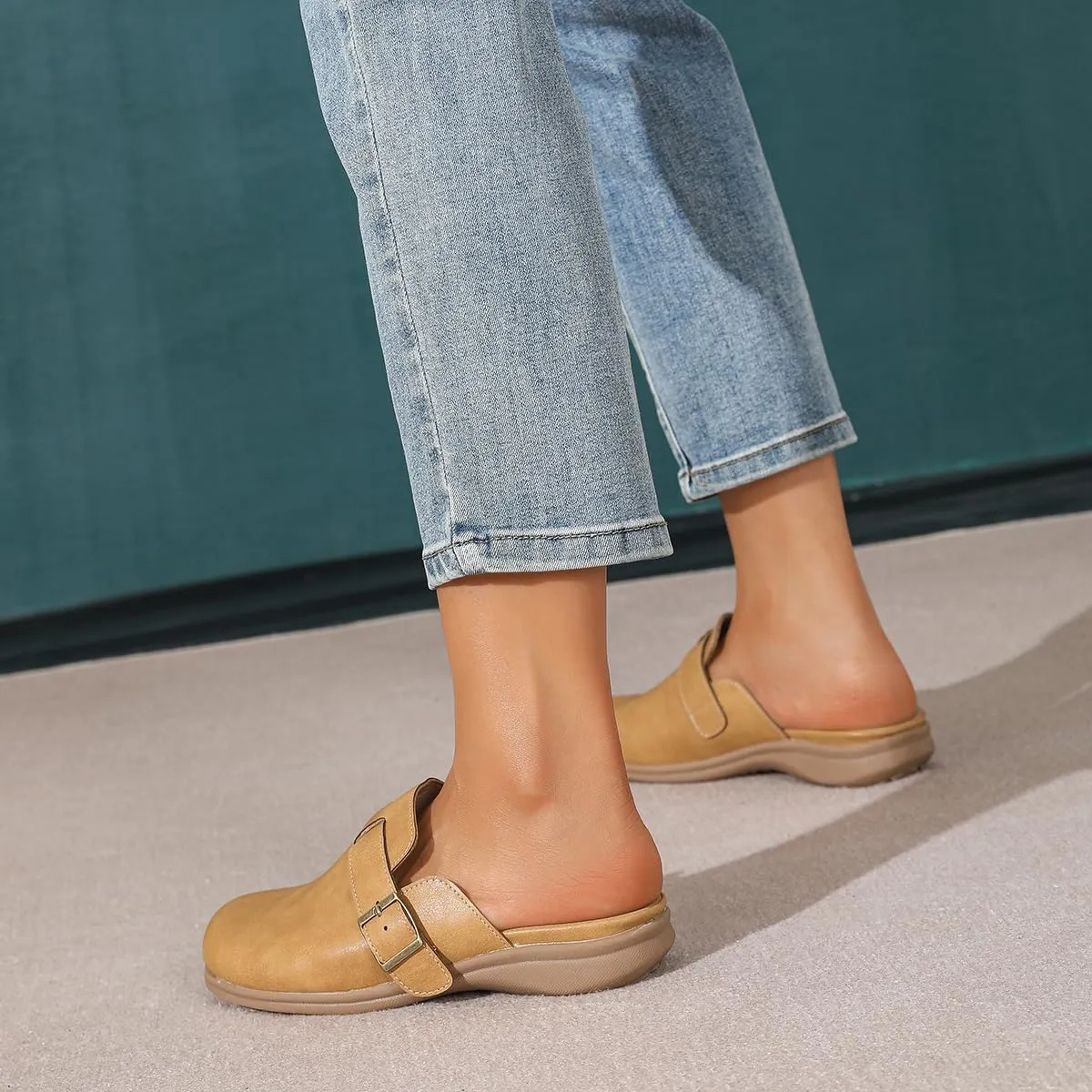 Amoji Women Clogs Slip On Sandals Lady Mule Shoes 711