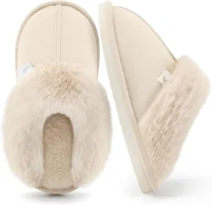 Aomigoct Slippers for Women House Shoes: Memory Foam Fuzzy Womens Slippers Indoor Outdoor Fluffy Bedroom Shoes Slip On