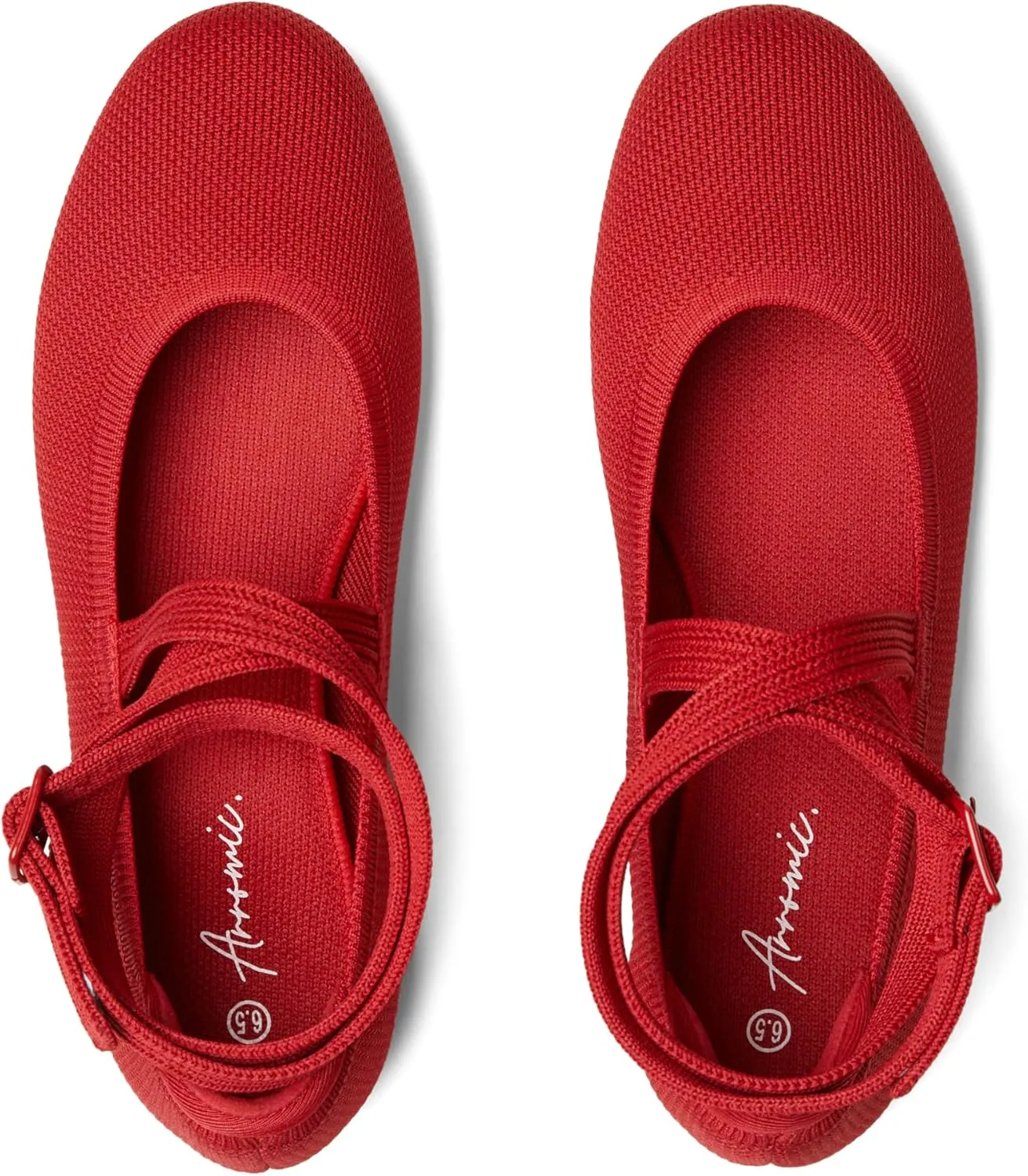 Arromic Flats for Women Round Toe Ballet Flats with Ankle Straps Ballerina Flat Shoes Women Dressy Comfortable for Work Wedding Office Casual