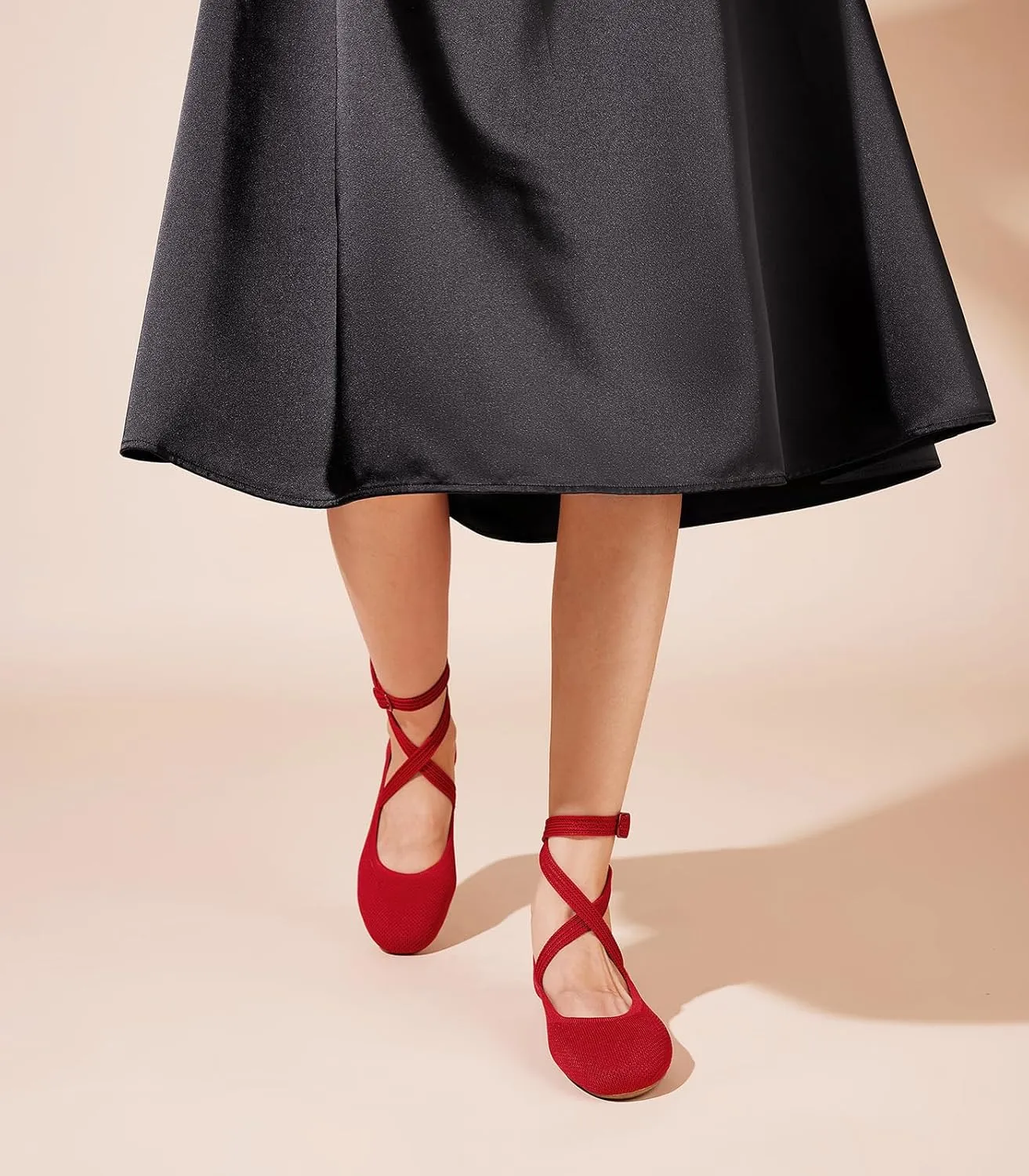 Arromic Flats for Women Round Toe Ballet Flats with Ankle Straps Ballerina Flat Shoes Women Dressy Comfortable for Work Wedding Office Casual