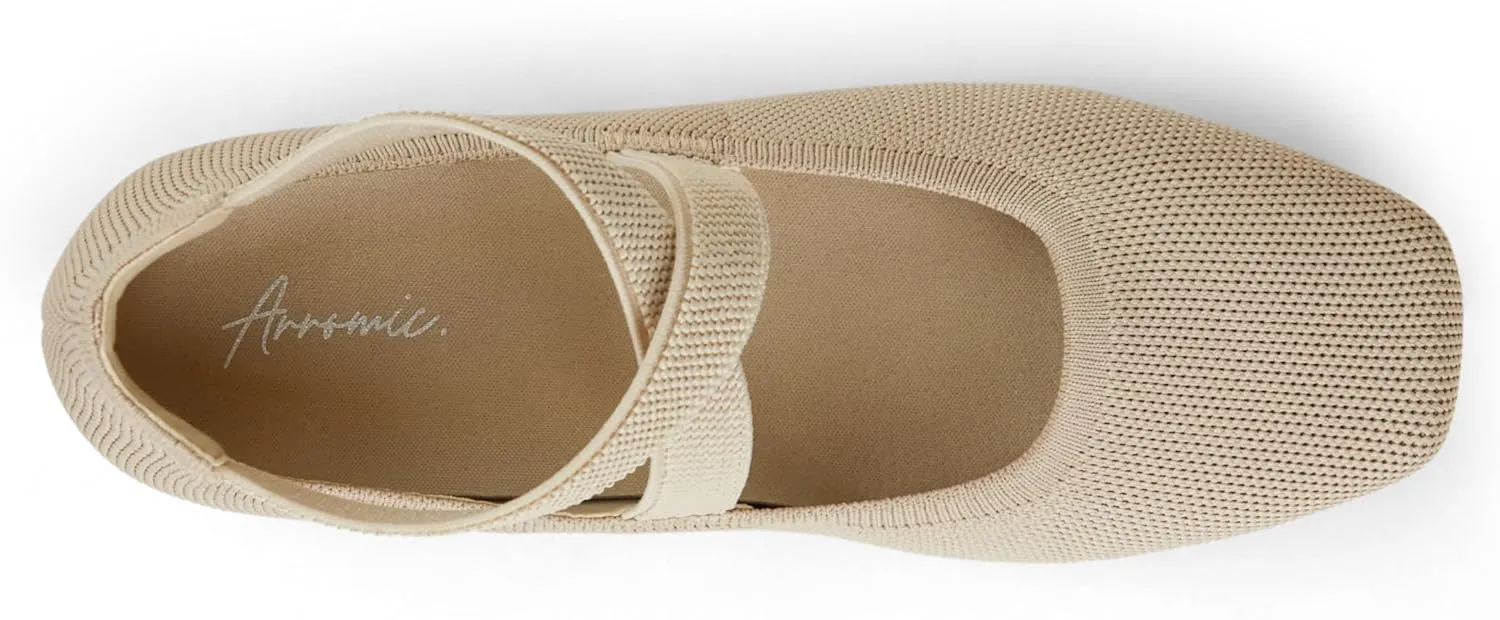 Arromic Flats for Women Round Toe Ballet Flats with Ankle Straps Ballerina Flat Shoes Women Dressy Comfortable for Work Wedding Office Casual